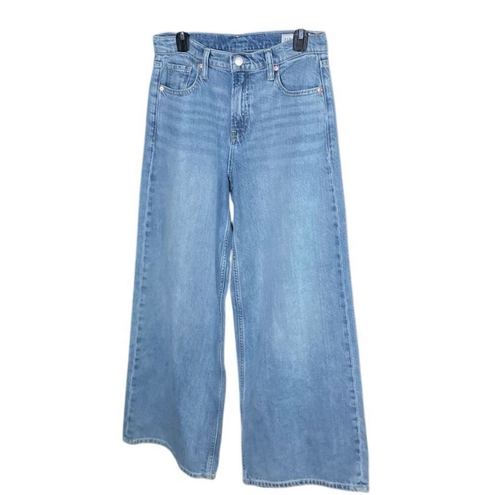 NWOT! GAP Light Indigo Wash Mid Rise UltraSoft Baggy Jeans - Size 4 Long 🩷 - Picture 5 of 5